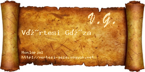 Vértesi Géza névjegykártya